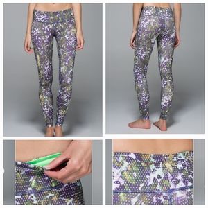 Lululemon Wunder Under Pant *Full-On LuxtremeFloral Sport Backdrop Iris Flower 8